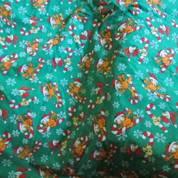 Garfield Christmas Fabric Lot of 3 Pieces  Candy Canes - Picture 2 of 7